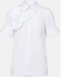 Erdem - Camisa De Algodon Con Aplique Floral - Lyst