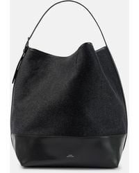 TOTEME - Leather-Trimmed Wool Double Tote Bag - Lyst
