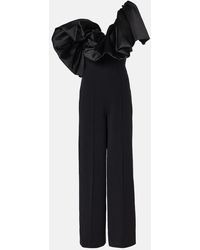 Solace London - Perla Ruffled Satin-Trimmed Jumpsuit - Lyst