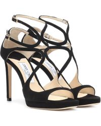 Jimmy Choo Sandales Lang en daim - Noir