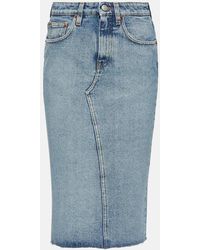 MM6 by Maison Margiela - Falda Midi En Denim - Lyst