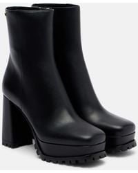 Gianvito Rossi - Harlem Leather Platform Ankle Boots - Lyst