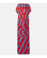 Dries Van Noten - Printed Satin Maxi Dress - Lyst