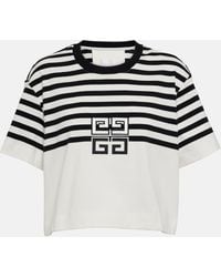 Givenchy - Camiseta 4G cropped de jersey de algodon - Lyst