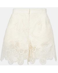 Elie Saab - Embroidered Broderie Anglaise Shorts - Lyst