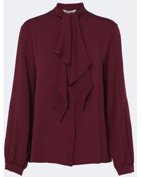 Max Mara - Tie-Neck Silk Blouse - Lyst