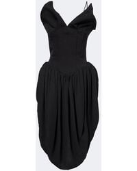 Magda Butrym - Draped Cotton And Silk Corset Dress - Lyst