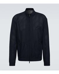 Giorgio Armani - Logo Embroidered Blouson Jacket - Lyst
