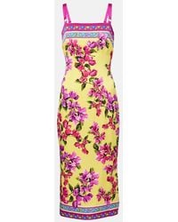 Dolce & Gabbana - Taormina Floral Silk-Blend Midi Dress - Lyst