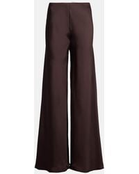 Norma Kamali - High-Rise Satin Wide-Leg Pants - Lyst