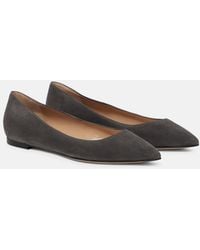Gianvito Rossi - Gianvito Suede Ballet Flats - Lyst