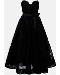 Rebecca Vallance - Willow Embroidered Tulle Midi Dress - Lyst