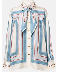 Zimmermann - Camisa De Seda A Rayas Con Panuelo - Lyst