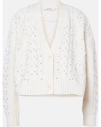 Max Mara - Musica Cable-Knit Wool And Cashmere Cardigan - Lyst