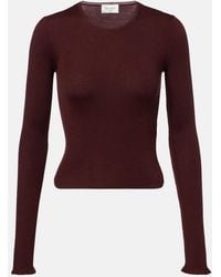 Saint Laurent - Ribbed-Knit Wool, Cashmere, And Silk Top - Lyst