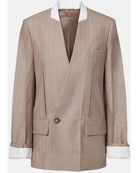 Victoria Beckham - Herringbone Virgin Wool Blazer - Lyst