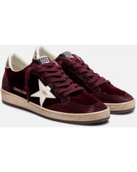 Golden Goose - Ball Star Suede And Velvet Sneakers - Lyst