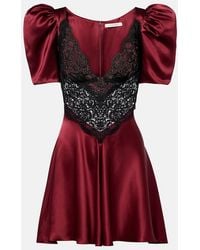 Rodarte - Lace-Trimmed Silk Cocktail Dress - Lyst
