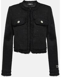 Versace - Cotton-blend Tweed Jacket - Lyst