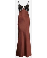 Self-Portrait - Embellished Satin Gown - Lyst