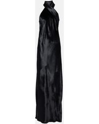 Galvan London - Pandora Halterneck Satin Gown - Lyst