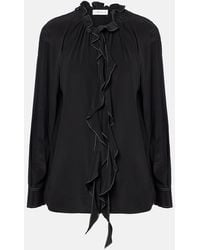 Victoria Beckham - Ruffled Silk Blouse - Lyst