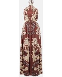 Poupette - Isore Printed Halterneck Maxi Dress - Lyst