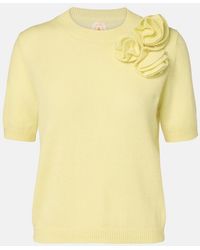 Jardin Des Orangers - Floral-Applique Cashmere And Wool Sweater - Lyst