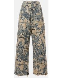 Acne Studios - 1981 Monogram Distressed Wide-Leg Jeans - Lyst