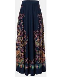 Etro - Paisley Printed Silk Maxi Skirt - Lyst