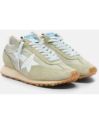 Golden Goose - Running Marathon Suede-Trimmed Sneakers - Lyst