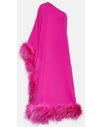 Valentino - Cady Couture Feather-Trimmed Silk Gown - Lyst