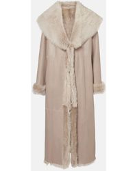 Nour Hammour - Mantel Marlene Aus Veloursleder Mit Shearling - Lyst
