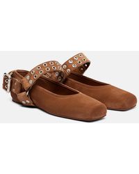 Alaïa - Suede Ballet Flats 'Biker' - Lyst