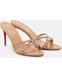Christian Louboutin - Tatoosh 85 Spiked Leather Mules - Lyst