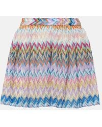 Missoni - Zig Zag Metallic Knit Shorts - Lyst