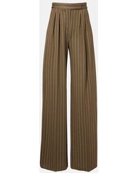 Max Mara - Pinstripe Pleated Wide-Leg Pants - Lyst