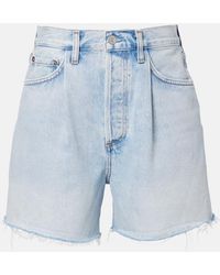 Agolde - Rhoda Frayed Denim Shorts - Lyst
