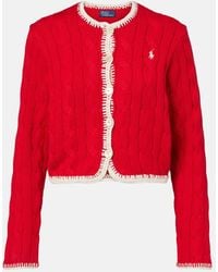 Polo Ralph Lauren - Cable-Knit Cotton Cardigan - Lyst