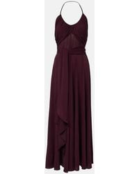 Alaïa - Vestido Largo De Jersey Drapeado - Lyst