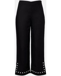 STAUD - Piha Linen-Blend Flared Pants - Lyst