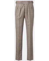 Rubinacci - Checked Virgin Wool Straight Pants - Lyst