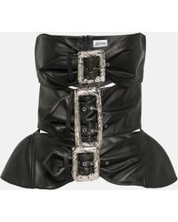 Jean Paul Gaultier - Buckle-detail Strapless Leather Top - Lyst
