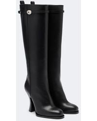 Burberry - Ekd Leather Knee-High Boots - Lyst