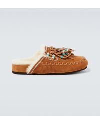 Alanui - Verzierte Slippers The Journey mit Shearling - Lyst