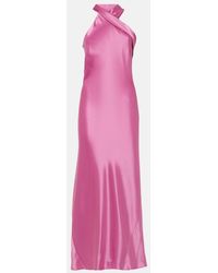 Galvan London - Pandora Satin Maxi Dress - Lyst