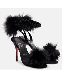 Christian Louboutin - Patapompom 100 Crepe Satin Sandals - Lyst