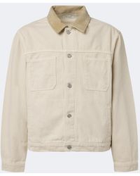 FRAME - Suede-Trimmed Cotton Field Jacket - Lyst