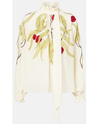 La DoubleJ - Blouse Cerere Brodee En Soie - Lyst