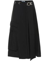 Prada Jupe portefeuille à ornements - Noir